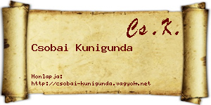 Csobai Kunigunda névjegykártya